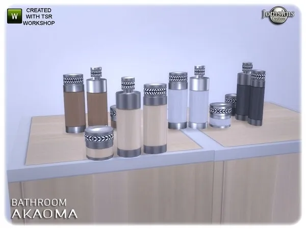 Akaoma bathroom deco products1 - The Sims 4 Custom Content