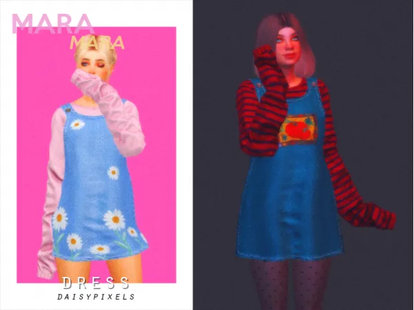 Mix Mara Dress ( ) by daisypixels - The Sims 4 Custom Content