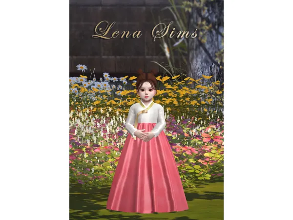 Alpha [Lena Sims] Toddler Girl Hanbok - The Sims 4 Custom Content