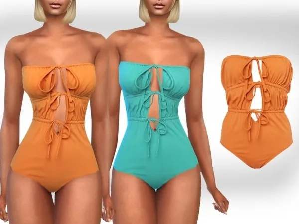 Maxis Match Saliwa's Female Front Tied Swimsuits - The Sims 4 Custom Content