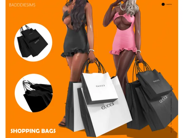 Alpha SHOPPING BAGS by BADDDIESIMS - The Sims 4 Custom Content