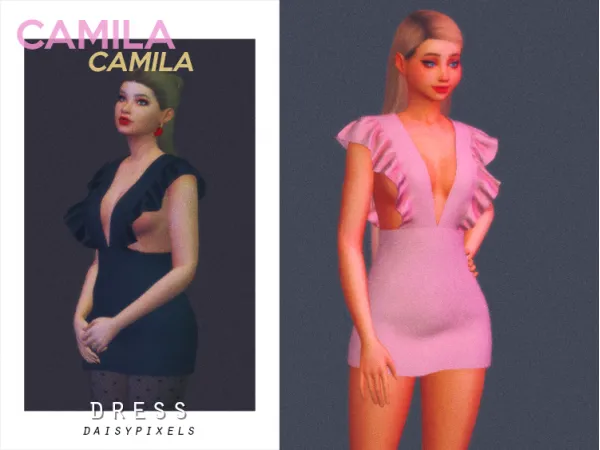 Alpha Camila Dress ( ) by daisypixels - The Sims 4 Custom Content