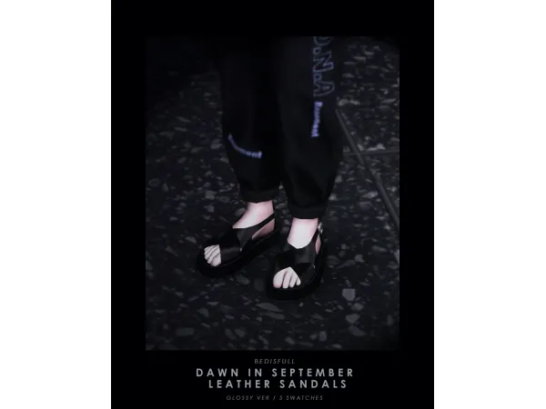 Alpha BED_TS4 M dawn in september leather sandals - The Sims 4 Custom Content