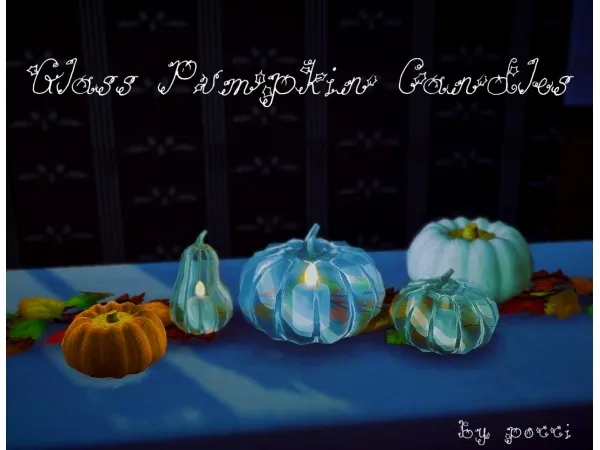 Alpha Glass Pumpkin Candles - The Sims 4 Custom Content