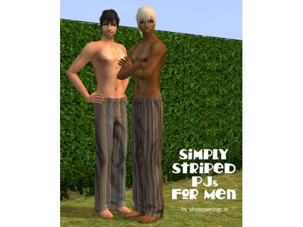 Simply Striped PJs for Men by shimmeringcat - The Sims 2 Custom Content