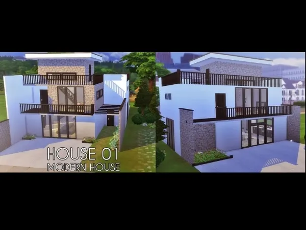 Alpha House 01 Modern House - The Sims 4 Custom Content