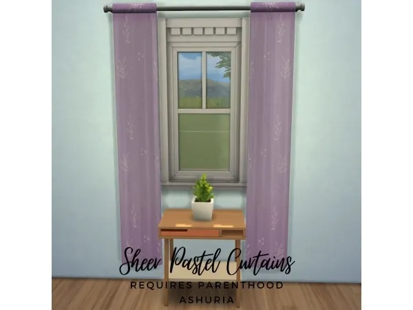 Maxis Match Sheer Pastel Curtains Parenthood - The Sims 4 Custom Content