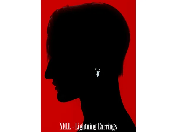 Alpha Lightning Earrings le by nell - The Sims 4 Custom Content