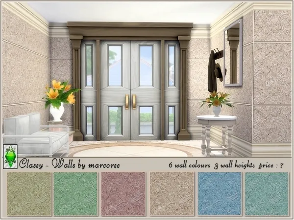 Alpha Classy Walls by marcorse - The Sims 4 Custom Content