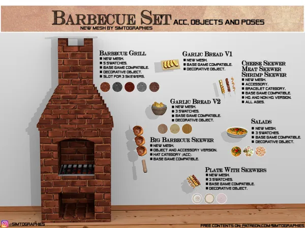 Alpha Barbecue Set - The Sims 4 Custom Content