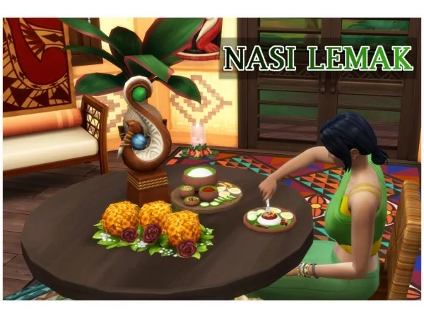 Alpha NASI LEMAK by icemunmun - The Sims 4 Custom Content