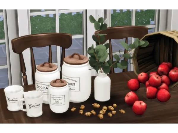 Maxis Match Farmhouse Kitche Decor - The Sims 4 Custom Content