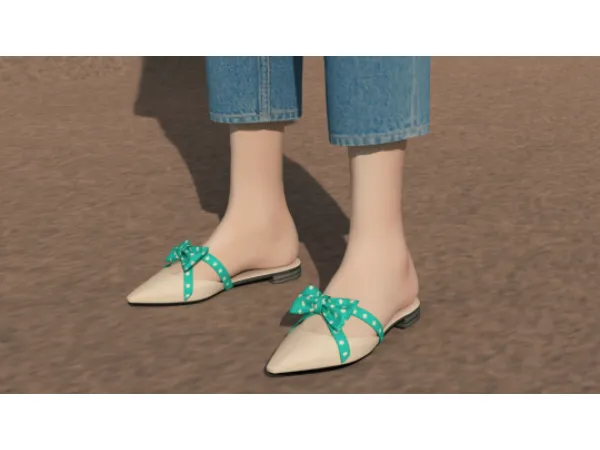 Alpha FY_Bow flats N1 by fysim - The Sims 4 Custom Content