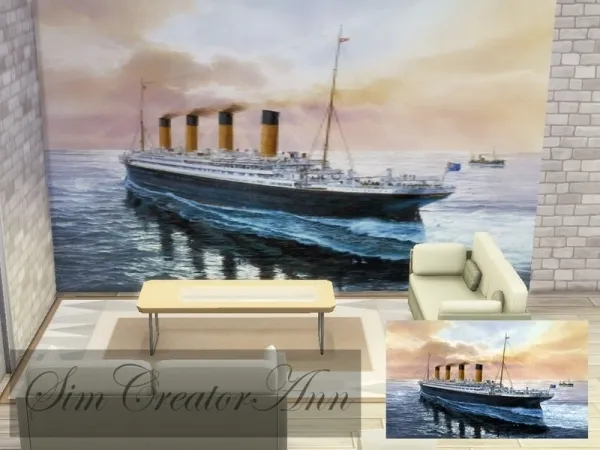 Alpha Sim Creator Ann's Titanic Mural - The Sims 4 Custom Content