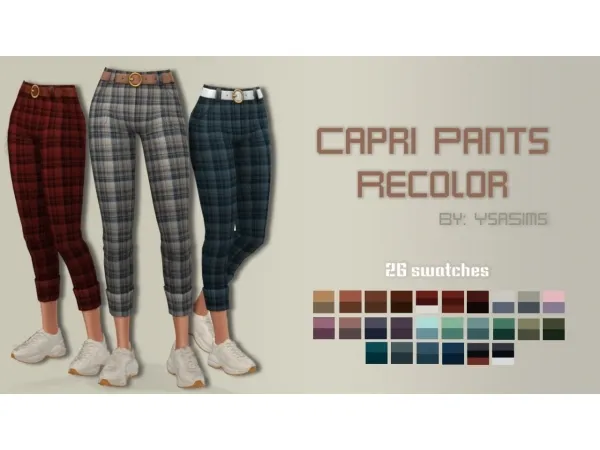 Maxis Match Jungle Adventure Capri Pants Recolor - The Sims 4 Custom Content