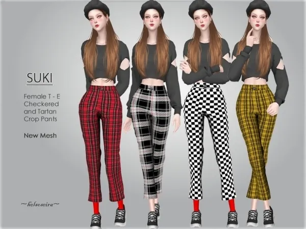 Alpha Helsoseira's SUKI Cropped pants - The Sims 4 Custom Content