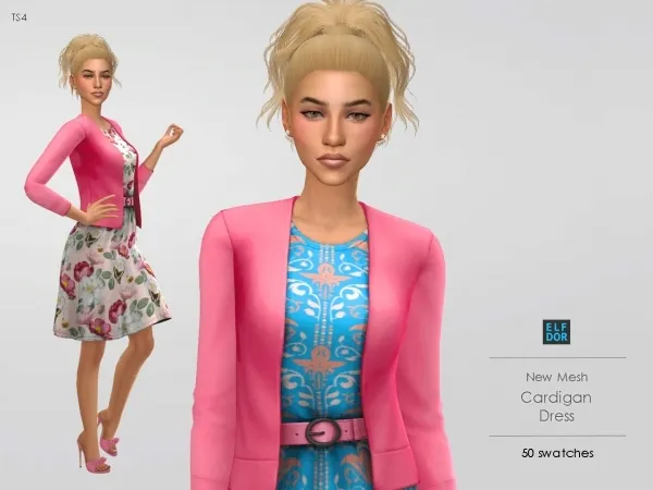 Maxis Match Cardigan Dress - The Sims 4 Custom Content