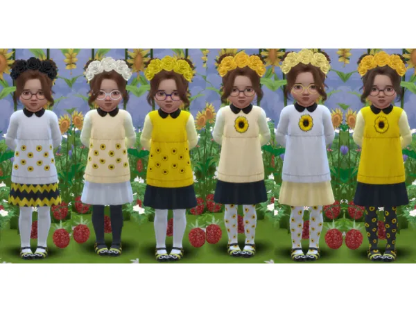 Maxis Match Eco Lifestyle Sunflower Top and Tights - The Sims 4 Custom Content
