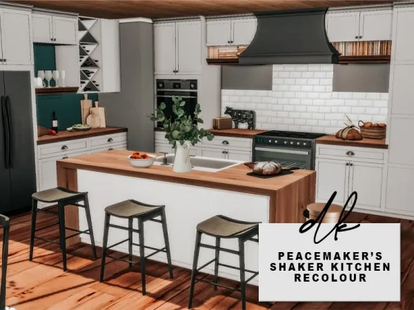 Maxis Match Peacemakers Shaker Kitchen Recolours sims by simsfinds - The Sims 4 Custom Content