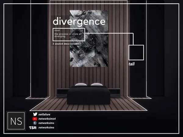 Divergence Bedroom Column Tall Networksims - The Sims 4 Custom Content
