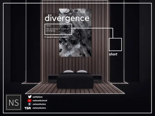 Divergence Bedroom Column Short Networksims - The Sims 4 Custom Content