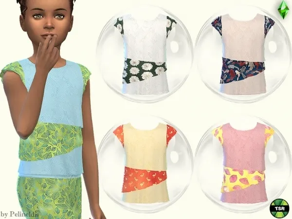 Maxis Match Pelineldis' Summer Party Blouse - The Sims 4 Custom Content