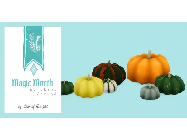 Maxis Match [Magic Month] round pumpkins by dew of the sea - The Sims 4 Custom Content