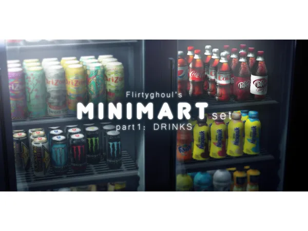 Alpha Minimart Set Part 1 Drinks by flirtyghoul - The Sims 4 Custom Content