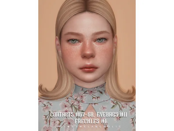 Alpha contacts 67 68 eyebags 11 freckles 1 by sims3melancholic - The Sims 4 Custom Content