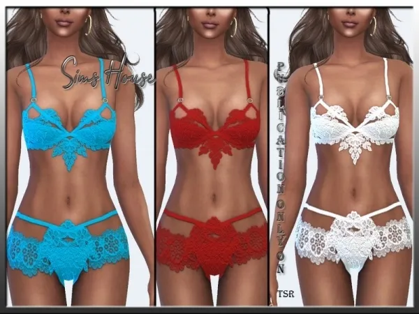 Alpha Sims House's Women's briefs with a low rise and stripes at the waist - The Sims 4 Custom Content