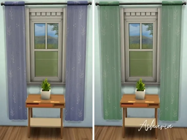 Maxis Match Ashuria's Sheer Pastel Curtains - The Sims 4 Custom Content