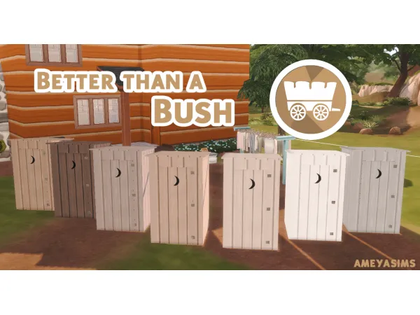 Alpha Better Than a Bush sg5150 outhouse recolors - The Sims 4 Custom Content