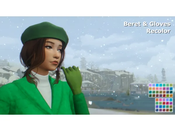 Maxis Match Beret Gloves Recolor - The Sims 4 Custom Content