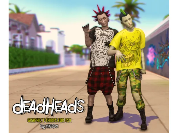Maxis Match DeadHeads Halloween ish T shirt - The Sims 4 Custom Content