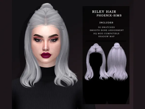 Alpha Riley Hair - The Sims 4 Custom Content