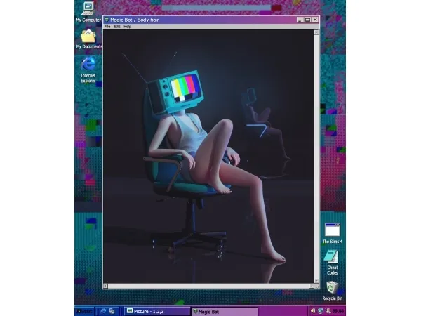 Alpha Body hair bot by magic - The Sims 4 Custom Content