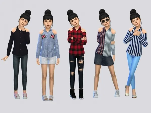 Maxis Match McLayneSims' Ava Cold Shoulder Top - The Sims 4 Custom Content