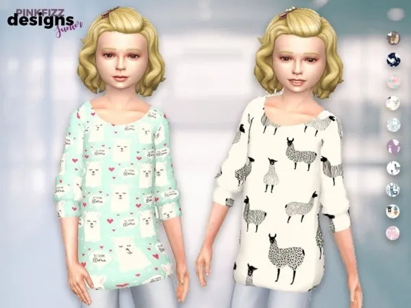 Maxis Match Pinkfizzzzz's Junior AlpacaLlama Big Jumper - The Sims 4 Custom Content