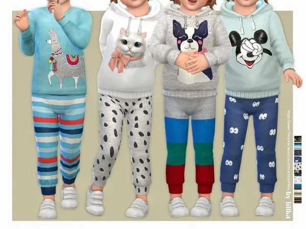 Maxis Match lillka's Sweatpants for Toddler 05 - The Sims 4 Custom Content