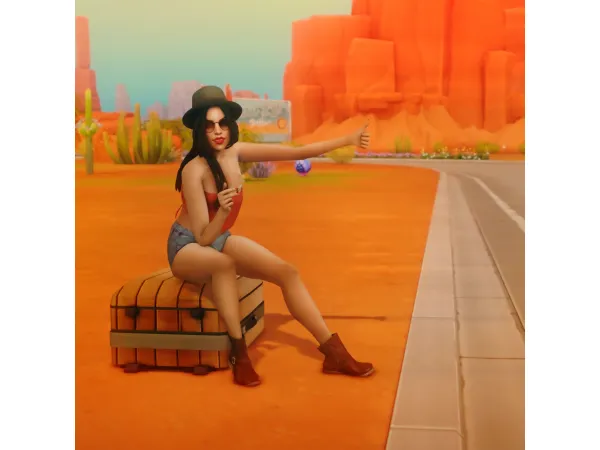 Alpha Hitchhiking Pose Pack - The Sims 4 Custom Content