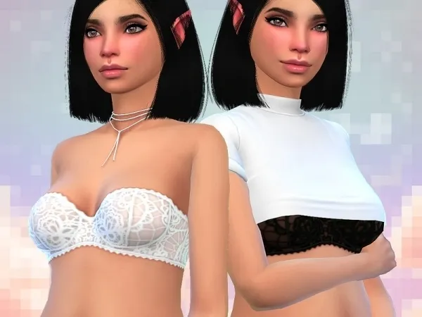 Maxis Match Saruin's Lace Bralette Accessory - The Sims 4 Custom Content