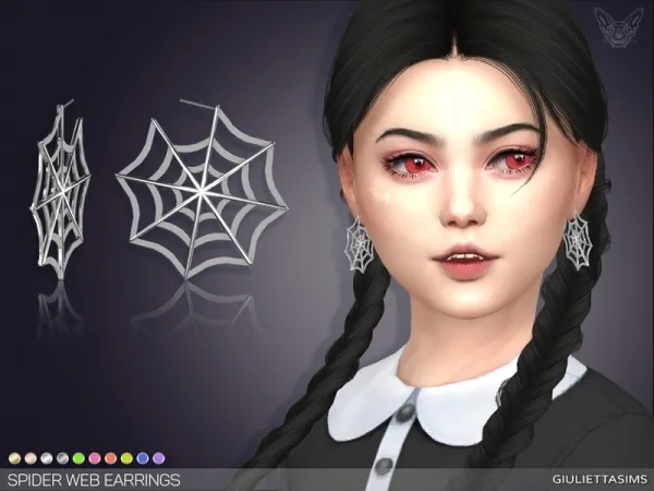 Alpha feyona's Spider Web Earrings For Kids - The Sims 4 Custom Content