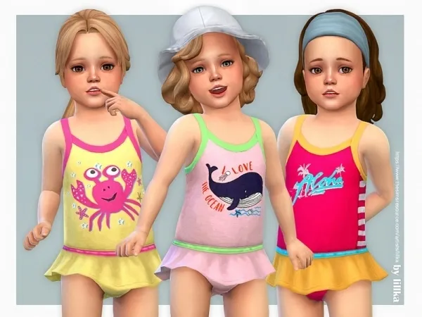 Maxis Match lillka's Toddler Swimsuit P11 - The Sims 4 Custom Content