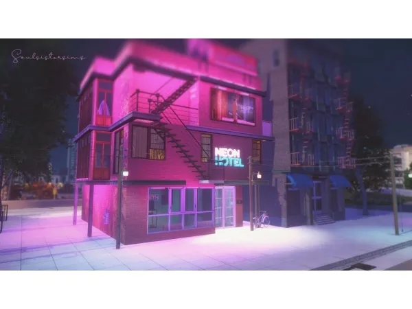 Maxis Match N E O N Capsule Hotel Living by Soulsistersims - The Sims 4 Custom Content