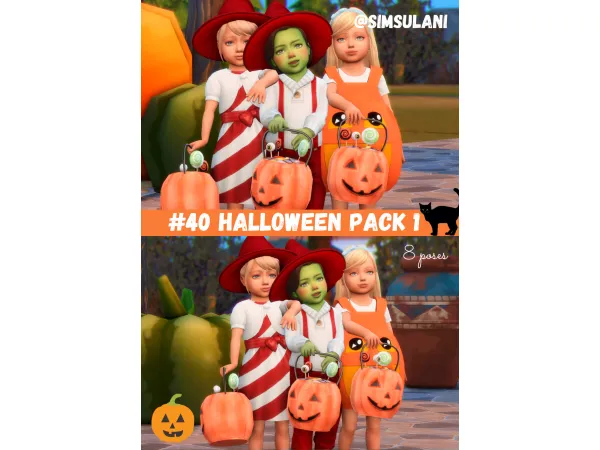 Maxis Match 40 POSES PACK HALLOWEEN 1 by simsfinds - The Sims 4 Custom Content