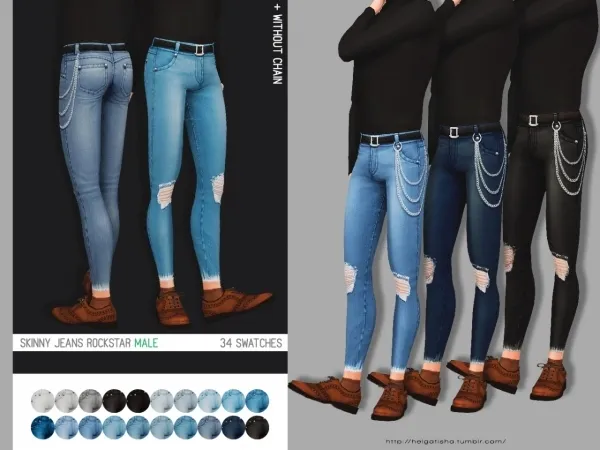 Maxis Match Skinny jeans Rockstar male by helgatisha - The Sims 4 Custom Content