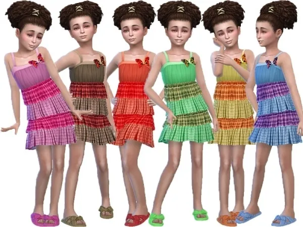 Maxis Match TrudieOpp's Butterfly layered dress (Base game) - The Sims 4 Custom Content