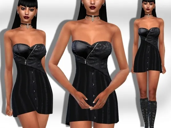 Alpha Saliwa's Halloween Gothic Vampire Dress - The Sims 4 Custom Content