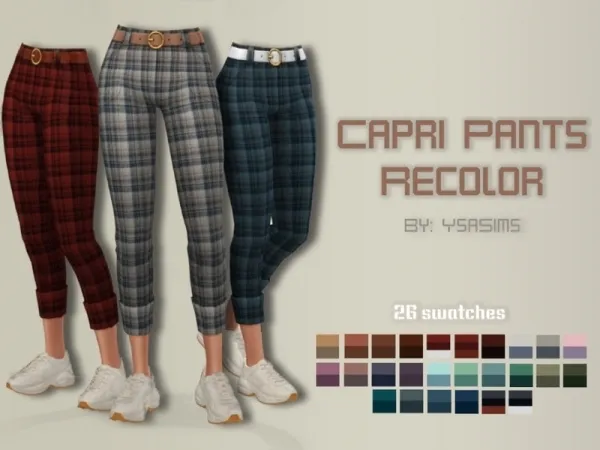 Maxis Match YsaSims' Capri Pants Recolor - The Sims 4 Custom Content