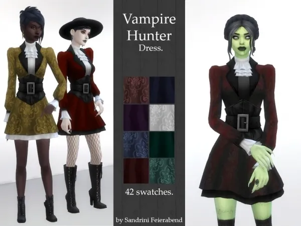 Maxis Match Sandrini Feierabend's Vampire Hunter Dress - The Sims 4 Custom Content